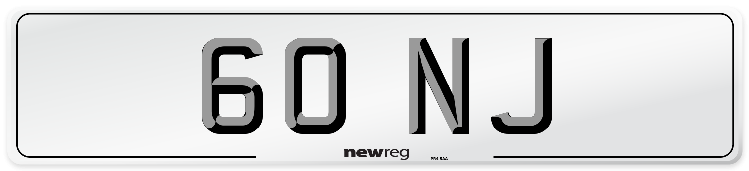 60 NJ Number Plate from New Reg
